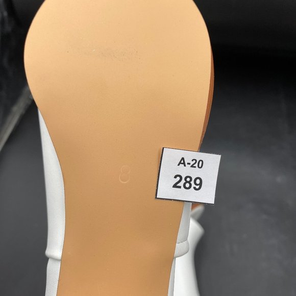 A FSJ White Peep Toe Boot Cut Out Buckle Block Low Heeled Ankle Bootie - Picture 7 of 7